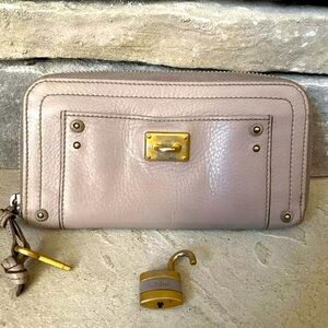 Authentic Vintage Chloe Paddington Wallet with Lock & Key - Taupe Leather